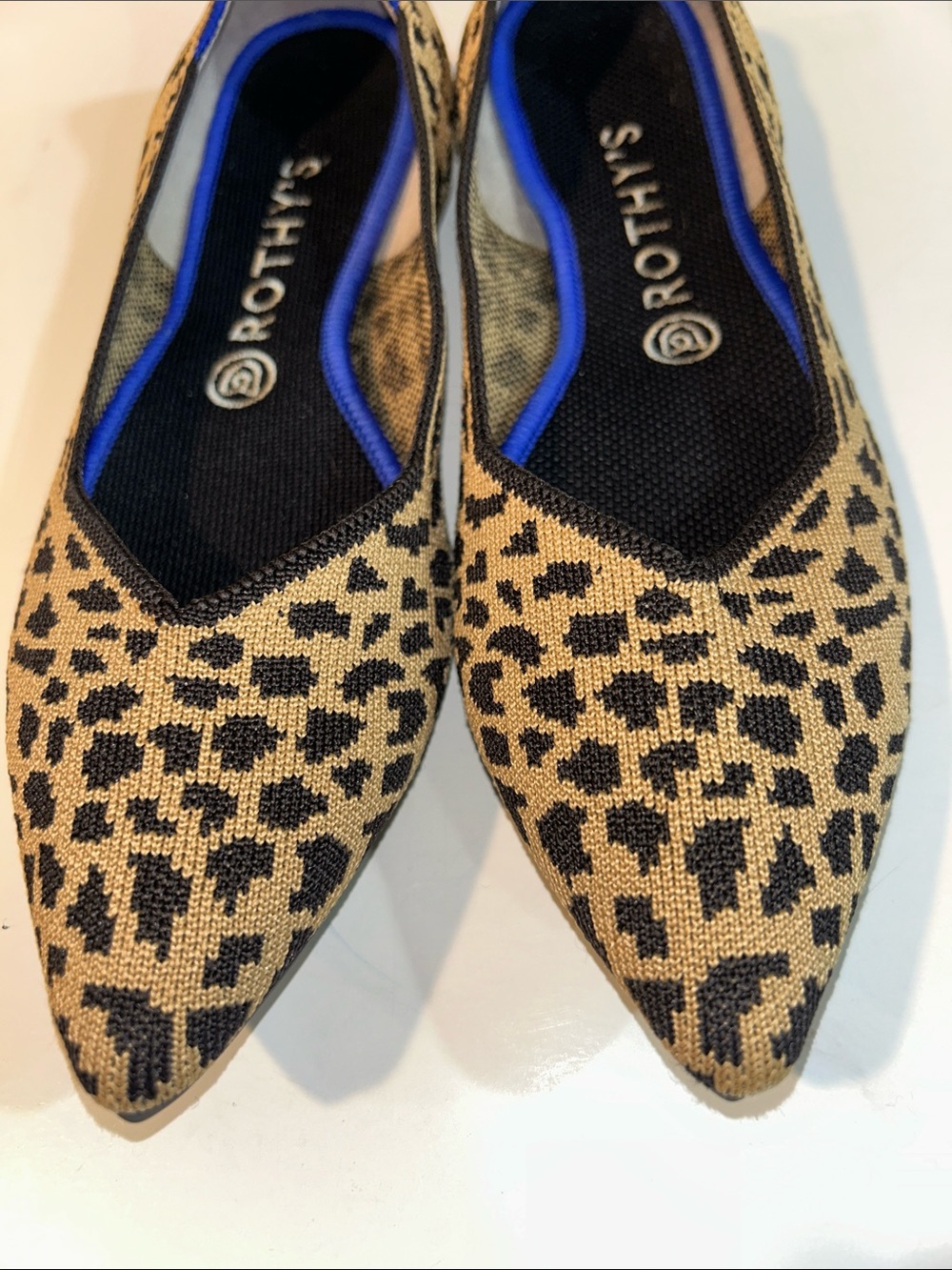 Rothy’s Pointed Tie Leopard Pattern Flats - Picture 6 of 10